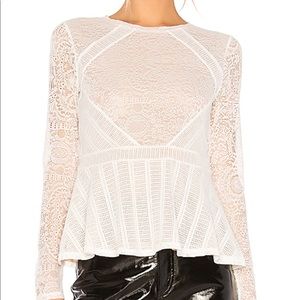 COPY - BCBG white long sleeve blouse